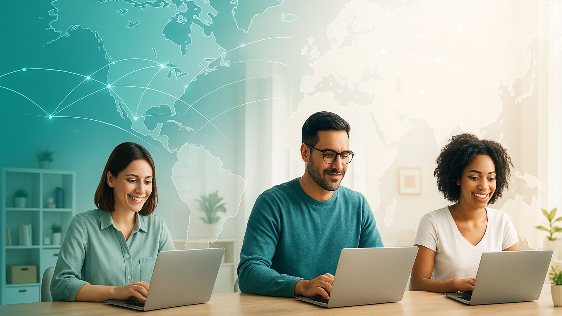 Professional working remotely from home office